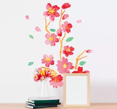 Japansk forår blomster vægoverføringsbillede - TenStickers