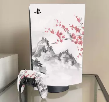 Japansk stil landskab ps5 cover - TenStickers