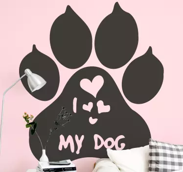 Jeg elsker min hund pote print kæledyr mærkater - TenStickers