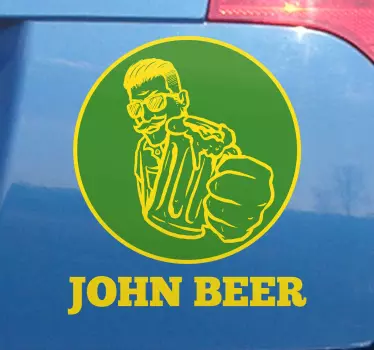 John øl klistermærke til bil - TenStickers