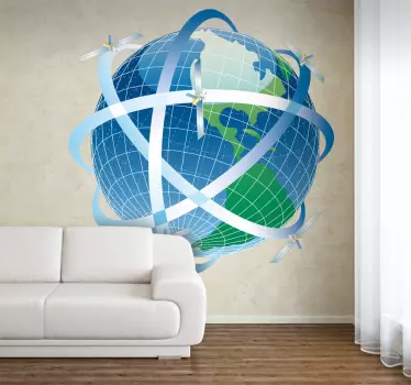 Jordklode satelit sticker - TenStickers
