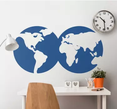 Jordkloden wall stickers verdenskort - TenStickers