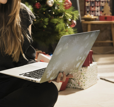 Jul snefnug skinnende effekt bærbar computer hud - TenStickers