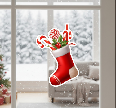 Juleklistermærke til slikgaver i julesokker - TenStickers