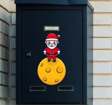 Juleklistermærke julemand på månen - TenStickers
