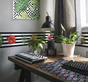 Jungle print blomster vægoverføringsbillede - TenStickers