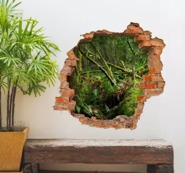 Jungle trompe l'oeil visuelle effekter vægklistermærke - TenStickers