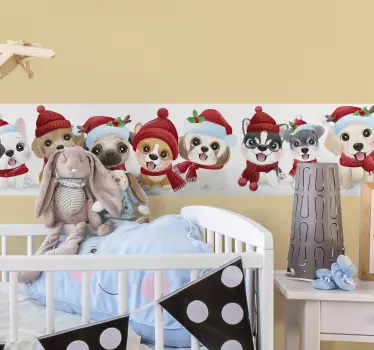 Kærlige hunde juletid julemærkat - TenStickers