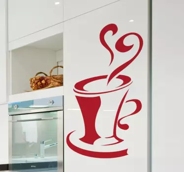 Kaffe kop sticker - TenStickers