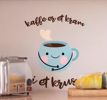 Kaffe smiley hjemmemarked klistermærke - TenStickers