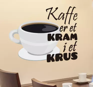 Kaffe tekst wallsticker - TenStickers