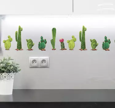 Kaktus kantbånd wallsticker - TenStickers