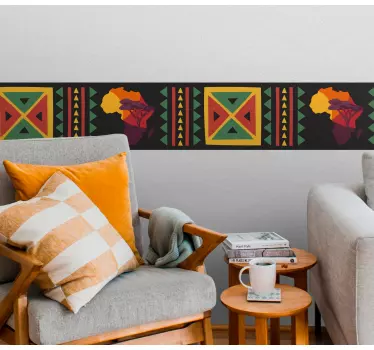 Kantbånd klistermærke afrikanske stammemønstre - TenStickers