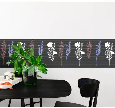 Kantbånd klistermærke blomster skitse repræsentation - TenStickers