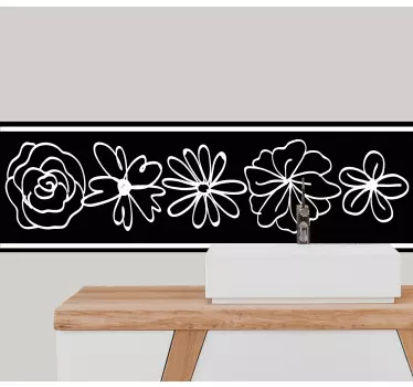 Kantbånd klistermærke blomsterbortmønster - TenStickers