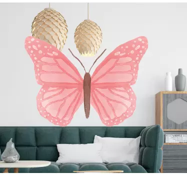 Kantbånd klistermærke elegant pink butterfly - TenStickers