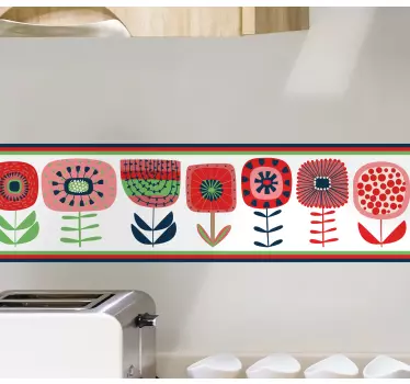 Kantbånd klistermærke farverigt blomsterarrangement - TenStickers
