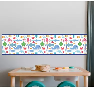 Kantbånd klistermærke farverigt undervandsliv - TenStickers