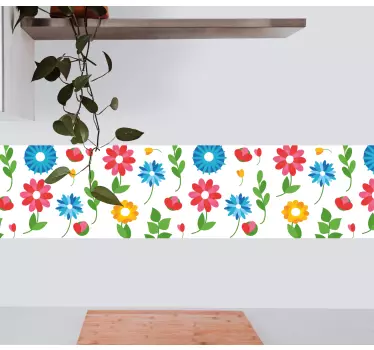 Kantbånd klistermærke livlig blomsterkomposition - TenStickers