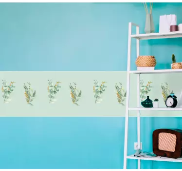 Kantbånd klistermærke med blomsterblad design - TenStickers