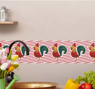 Kantbånd klistermærke med livligt kyllingemotiv - TenStickers