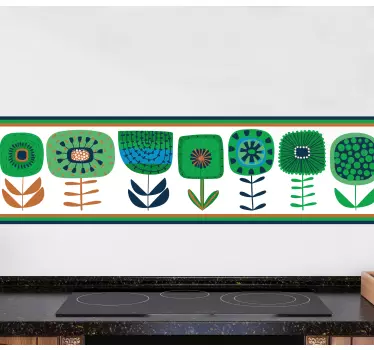 Kantbånd klistermærke med stiliseret blomsterdesign - TenStickers