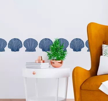 Kantbånd klistermærke muslingeskal inspiration - TenStickers