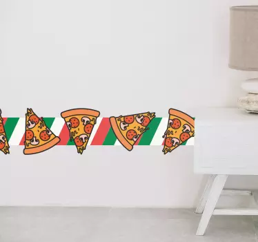 Kantbånd pizza wallsticker - TenStickers
