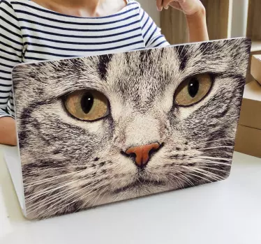 Kat ansigt bærbar computer hud - TenStickers