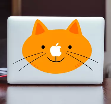 Kat ansigt macbook klistermærke - TenStickers