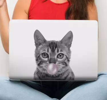 Kat med tyggegummi bærbare klistermærker - TenStickers