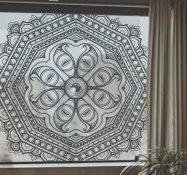 Kat øje mandala stil vinduesmærkat - TenStickers