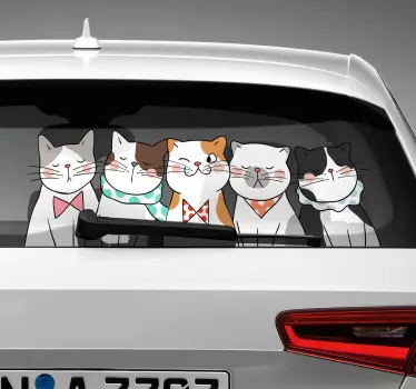 Katte på ruden klistermærke til bil - TenStickers