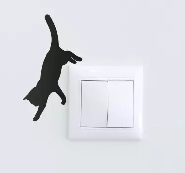 Kat ved at hoppe hund wallsticker - TenStickers
