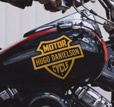 Klassisk motorcykel logo klistermærker med navn - TenStickers