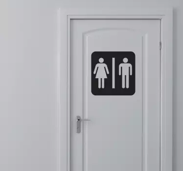 klassisk toilet skilt sticker - TenStickers