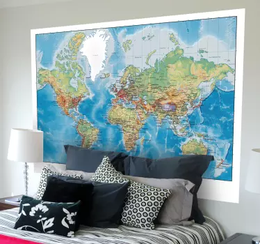Klassisk verdenskort wallstickers - TenStickers