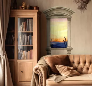 Klassisk vindue akvarel finish 3D wallsticker - TenStickers