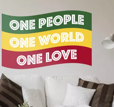 Klistermærke flag rasta one - TenStickers