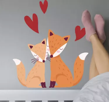 Klistermærke krammende ræve - TenStickers