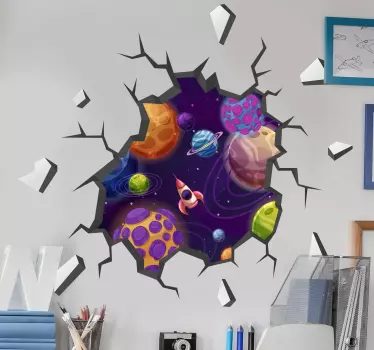 Klistermærke med 3d planeter - TenStickers