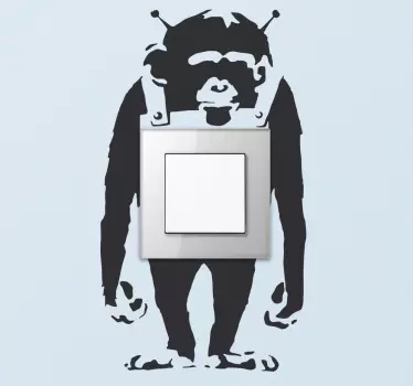 Klistermærke med banksy monkey switch - TenStickers