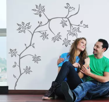 Klistermærke med blomsterstamme træ - TenStickers