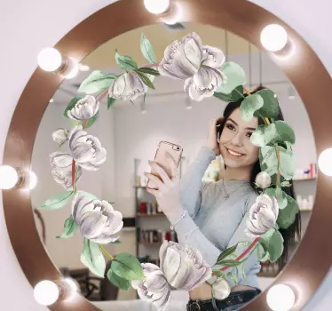 Klistermærke med hvide blomster - TenStickers