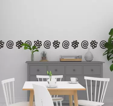 Klistermærke med spiraler og blomster - TenStickers