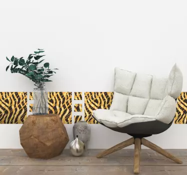 Tiger print væg kant klistermærke - TenStickers