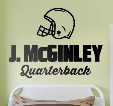 Klistermærke personaliseret navn quarterback - TenStickers