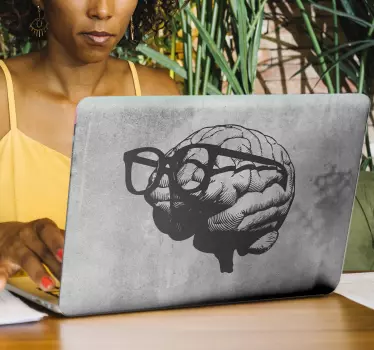 Klistermærke til bærbar computer med intellektuel hjerne - TenStickers