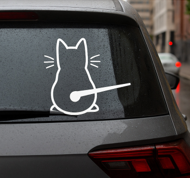 Klistermærke til bil kat med bevægelig hale - TenStickers