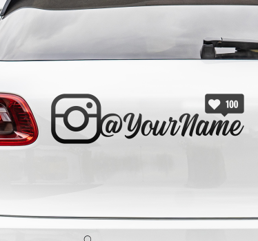Klistermærke til bil med ungdommelig instagram-navn - TenStickers